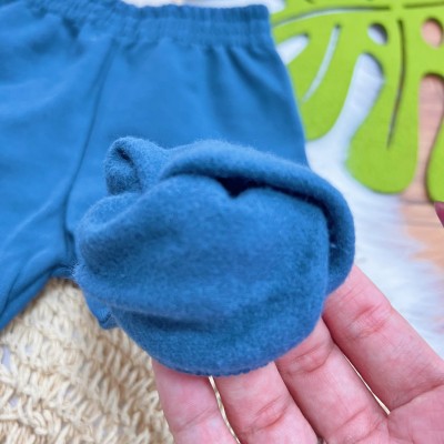 Conj. Jaqueta Beep Beep! com Capuz e Calça de Moletom - Areia e Azul Jeans